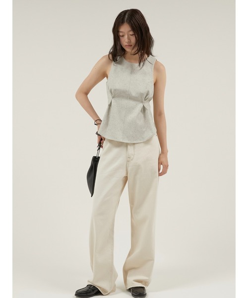 LA PEAU DE GEM(ラポドゥジェム)の「【LA PEAU DE GEM】high waist straight denim pants/ハイウエストストレートデニムパンツ(デニムパンツ・レディース・ブラウン/ブラック/ホワイト・S/M/L/MEDIUM/SMALL/LARGE)」の12枚目の写真