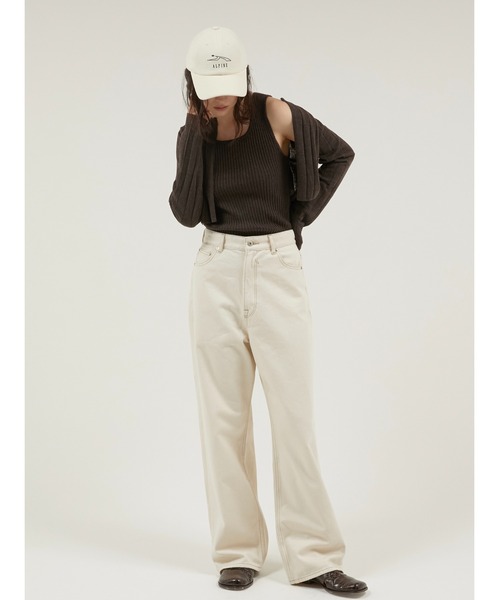 LA PEAU DE GEM(ラポドゥジェム)の「【LA PEAU DE GEM】high waist straight denim pants/ハイウエストストレートデニムパンツ(デニムパンツ・レディース・ブラウン/ブラック/ホワイト・S/M/L/MEDIUM/SMALL/LARGE)」の13枚目の写真