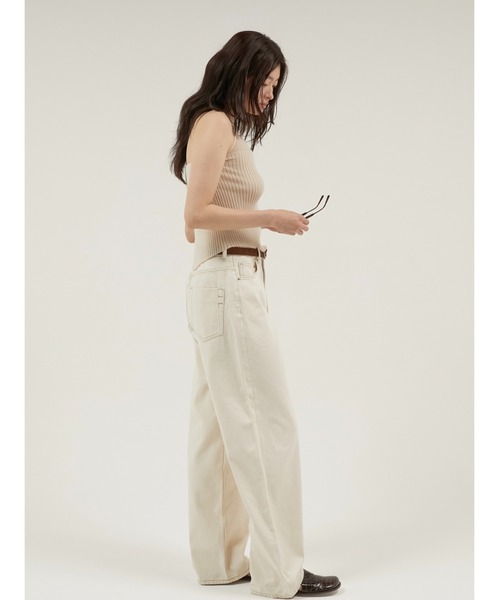 LA PEAU DE GEM(ラポドゥジェム)の「【LA PEAU DE GEM】high waist straight denim pants/ハイウエストストレートデニムパンツ(デニムパンツ・レディース・ブラウン/ブラック/ホワイト・S/M/L/MEDIUM/SMALL/LARGE)」の17枚目の写真