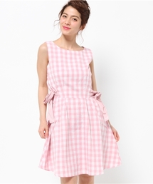 earth music&ecology | 【2016Summer】サイドリボン付ノースリーブチェックワンピース(ワンピース)