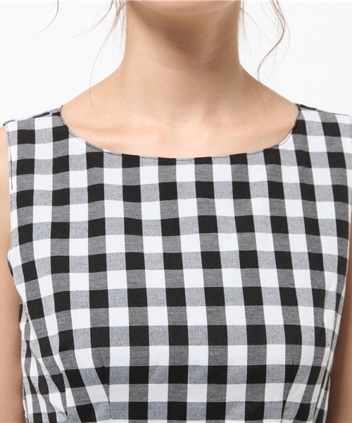 earth music&ecology(アースミュージックアンドエコロジー)の「【2016Summer】サイドリボン付ノースリーブチェックワンピース(ワンピース・レディース・ピンク/ブラウン/ブルー/ブラック・SMALL/MEDIUM)」の9枚目の写真