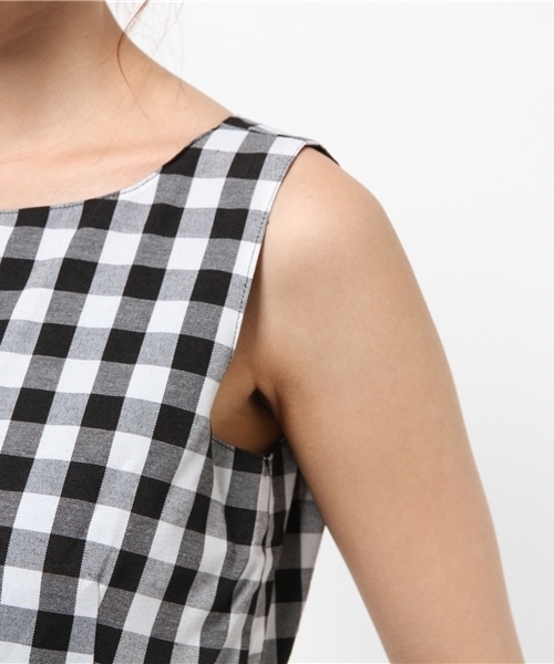 earth music&ecology(アースミュージックアンドエコロジー)の「【2016Summer】サイドリボン付ノースリーブチェックワンピース(ワンピース・レディース・ピンク/ブラウン/ブルー/ブラック・SMALL/MEDIUM)」の13枚目の写真