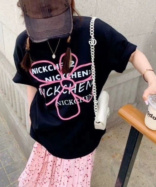 FUNdaysion(ファンデイション)の「フラワーロゴビッグT(Tシャツ/カットソー・レディース・ホワイト/ブラック・M)」の5枚目の写真