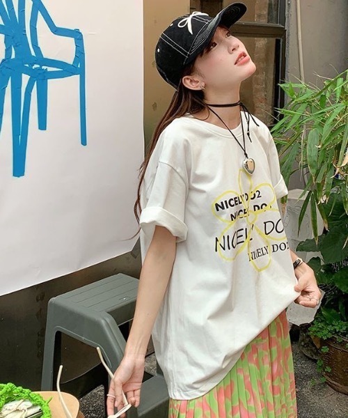 FUNdaysion(ファンデイション)の「フラワーロゴビッグT(Tシャツ/カットソー・レディース・ホワイト/ブラック・M)」の11枚目の写真