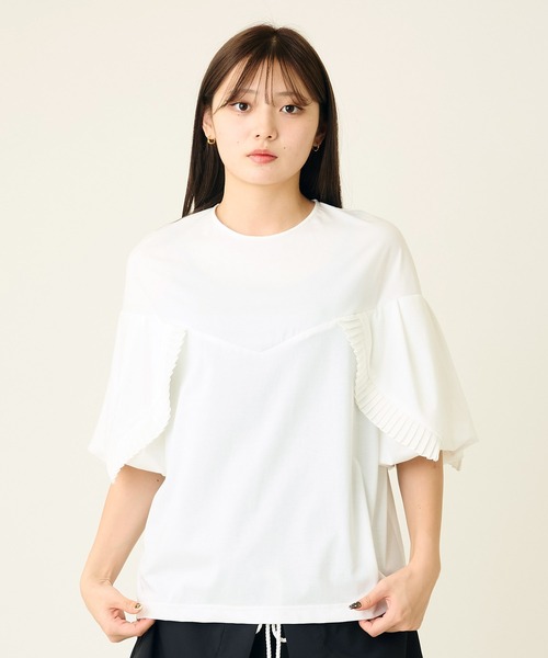 AVIE(アビィ)の「プリーツデザインTee(Tシャツ/カットソー・レディース・ブラック/ホワイト・38)」の10枚目の写真