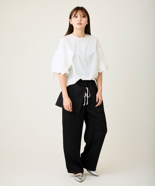 AVIE(アビィ)の「プリーツデザインTee(Tシャツ/カットソー・レディース・ブラック/ホワイト・38)」の19枚目の写真