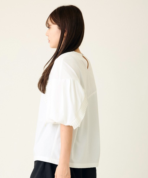 AVIE(アビィ)の「プリーツデザインTee(Tシャツ/カットソー・レディース・ブラック/ホワイト・38)」の8枚目の写真