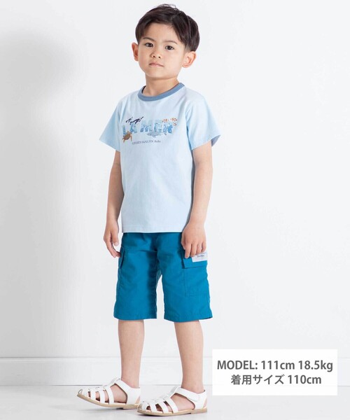 BeBe(ベベ)の「ナイロンワッシャーヨットネームカーゴハーフパンツ(カーゴパンツ・キッズ・ブラック/ブルー・140cm/130cm/120cm/150cm)」の3枚目の写真