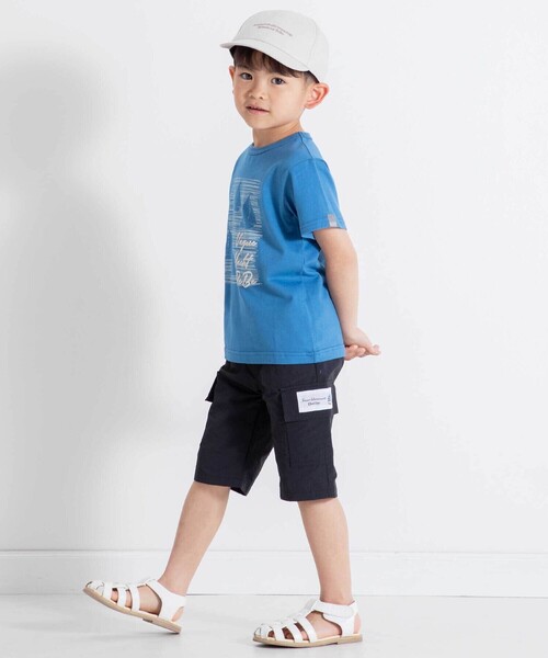BeBe(ベベ)の「ナイロンワッシャーヨットネームカーゴハーフパンツ(カーゴパンツ・キッズ・ブラック/ブルー・140cm/130cm/120cm/150cm)」の5枚目の写真