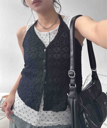 〇ホルターレースボタンキャミソール