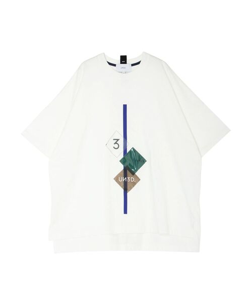 UN3D.(アンスリード)の「SQUARE FILM PRINT T SHIRT / スクエアフィルムプリントTシャツ(Tシャツ/カットソー・レディース・ブラック/ホワイト・FREE)」の3枚目の写真