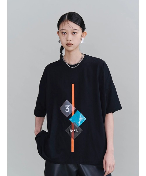 UN3D.(アンスリード)の「SQUARE FILM PRINT T SHIRT / スクエアフィルムプリントTシャツ(Tシャツ/カットソー・レディース・ブラック/ホワイト・FREE)」の2枚目の写真