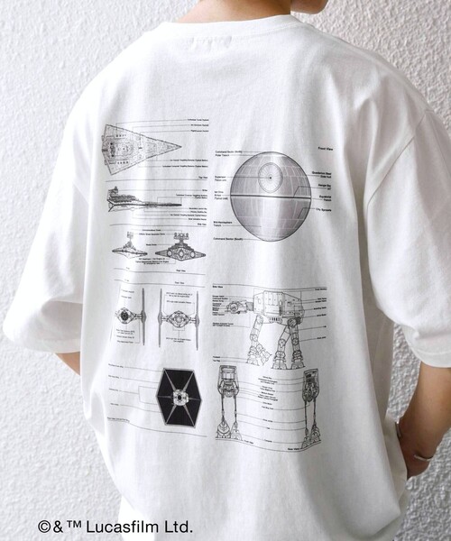 STAR WARS（スターウォーズ）の「SHIPS any: [STAR WARS / スター・ウォーズ] グラフィック Tシャツ 26SS◆（Tシャツ/カットソー・メンズ・ホワイト系その他/ホワイト/チャコールグレー・MEDIUM/X-LARGE/LARGE）」の2枚目の写真