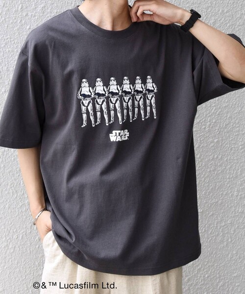 STAR WARS（スターウォーズ）の「SHIPS any: [STAR WARS / スター・ウォーズ] グラフィック Tシャツ 26SS◆（Tシャツ/カットソー・メンズ・ホワイト系その他/ホワイト/チャコールグレー・MEDIUM/X-LARGE/LARGE）」の3枚目の写真