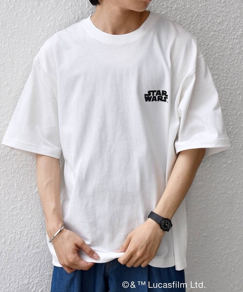 STAR WARS（スターウォーズ）の「SHIPS any: [STAR WARS / スター・ウォーズ] グラフィック Tシャツ 26SS◆（Tシャツ/カットソー・メンズ・ホワイト系その他/ホワイト/チャコールグレー・MEDIUM/X-LARGE/LARGE）」の6枚目の写真