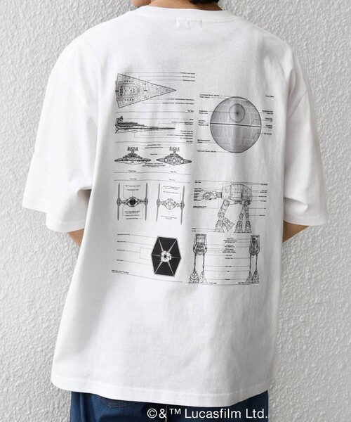STAR WARS（スターウォーズ）の「SHIPS any: [STAR WARS / スター・ウォーズ] グラフィック Tシャツ 26SS◆（Tシャツ/カットソー・メンズ・ホワイト系その他/ホワイト/チャコールグレー・MEDIUM/X-LARGE/LARGE）」の7枚目の写真