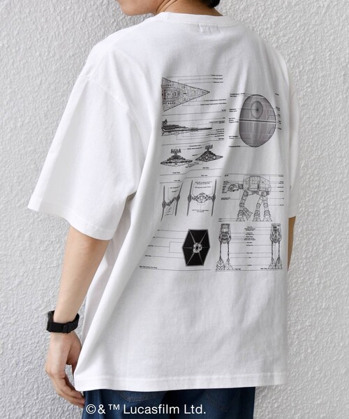 STAR WARS（スターウォーズ）の「SHIPS any: [STAR WARS / スター・ウォーズ] グラフィック Tシャツ 26SS◆（Tシャツ/カットソー・メンズ・ホワイト系その他/ホワイト/チャコールグレー・MEDIUM/X-LARGE/LARGE）」の8枚目の写真