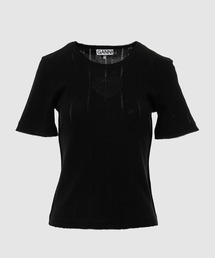 Compact pointelle rib Tee B