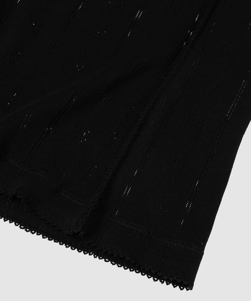 GANNI(ガニー)の「Compact pointelle rib Tee B(Tシャツ/カットソー・レディース・ブラック・M/S)」の4枚目の写真
