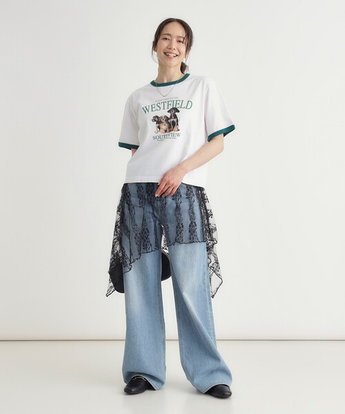 HONEYSUCKLE ROSE（ハニーサックルローズ）の「レースレイヤードスカート（スカート・レディース・ブラック/オフホワイト・99）」の6枚目の写真