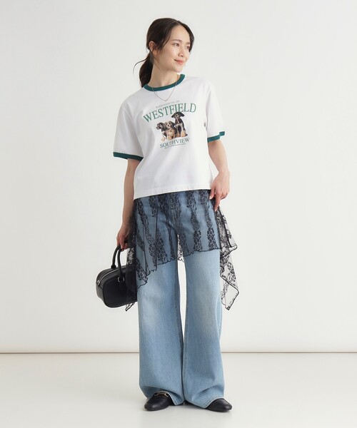 HONEYSUCKLE ROSE（ハニーサックルローズ）の「レースレイヤードスカート（スカート・レディース・ブラック/オフホワイト・99）」の7枚目の写真