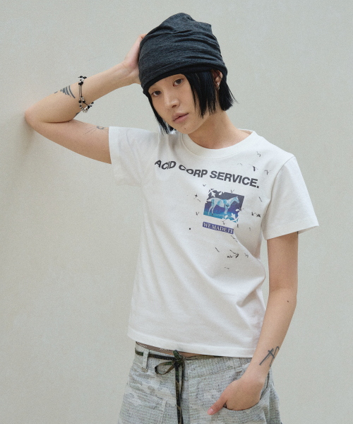 SLOWACID（スローアシッド）の「ポニー半袖Tシャツ[ホワイト]（Tシャツ/カットソー・レディース・その他・X-SMALL/SMALL/MEDIUM/LARGE）」の5枚目の写真