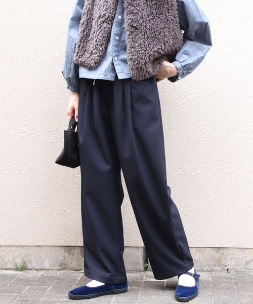 DANTON/ダントン フランネルタックイージーパンツ FLANNEL TUCK EASY
