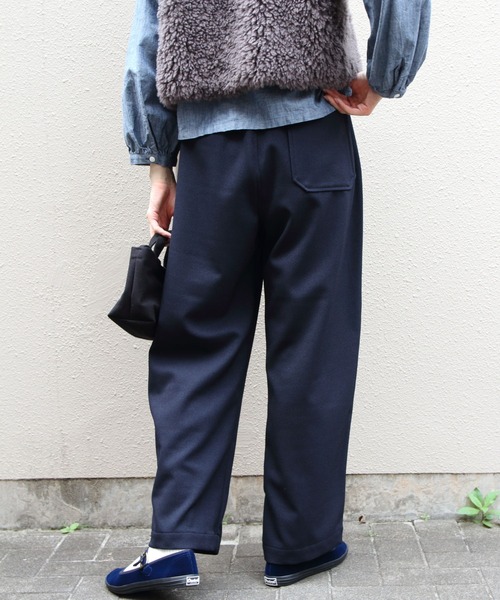 DANTON(ダントン)の「DANTON/ダントン フランネルタックイージーパンツ FLANNEL TUCK EASY PANTS DT-E0274 FLP(その他パンツ・レディース・ダークグリーン/ダークネイビー・38)」の6枚目の写真