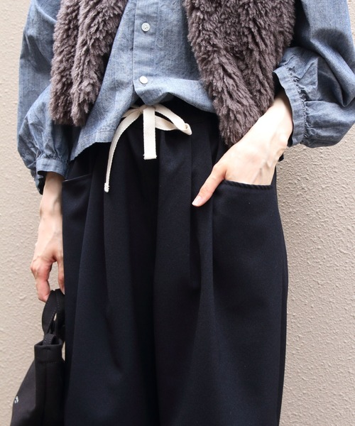 DANTON(ダントン)の「DANTON/ダントン フランネルタックイージーパンツ FLANNEL TUCK EASY PANTS DT-E0274 FLP(その他パンツ・レディース・ダークグリーン/ダークネイビー・38)」の10枚目の写真