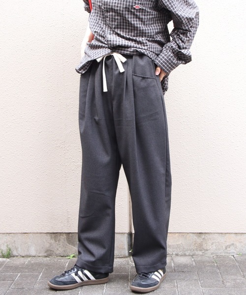 DANTON(ダントン)の「DANTON/ダントン フランネルタックイージーパンツ FLANNEL TUCK EASY PANTS DT-E0274 FLP(その他パンツ・レディース・ダークグリーン/ダークネイビー・38)」の5枚目の写真