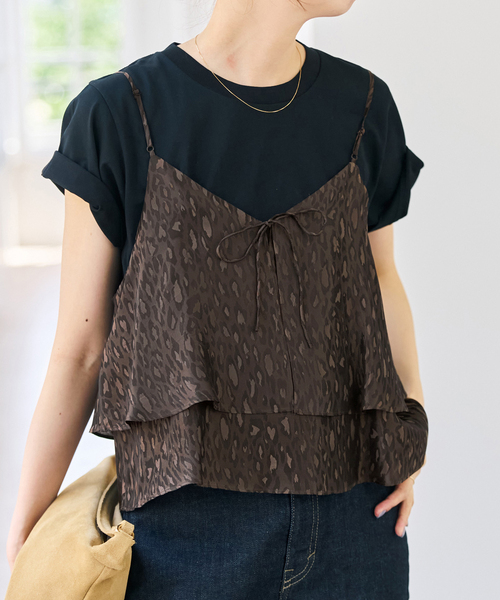Spick & Span(スピックアンドスパン)の「《追加》TICCA / ティッカ 2wayレオパードビスチェ(キャミソール・レディース・ブラウン・FREE)」の2枚目の写真