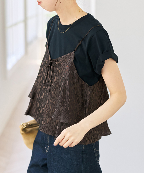 Spick & Span(スピックアンドスパン)の「《追加》TICCA / ティッカ 2wayレオパードビスチェ(キャミソール・レディース・ブラウン・FREE)」の4枚目の写真