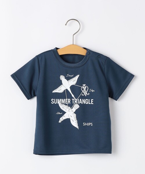 SHIPS（シップス）の「SHIPS KIDS:80～90cm /〈接触冷感/吸水速乾〉サマー トライアングル  Tシャツ（Tシャツ/カットソー・キッズ・オフホワイト/ネイビー・80/90）」の2枚目の写真