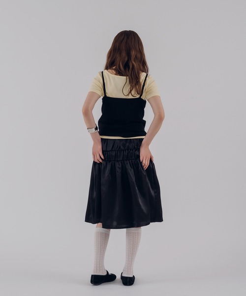MUHET(ミュエータ)の「satin gather skirt / サテンギャザースカート(スカート・レディース・ブラック/アイボリー・MEDIUM/LARGE)」の17枚目の写真