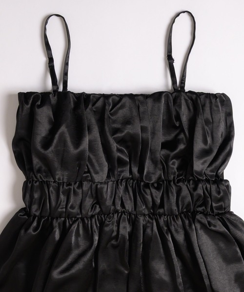 MUHET(ミュエータ)の「satin gather skirt / サテンギャザースカート(スカート・レディース・ブラック/アイボリー・MEDIUM/LARGE)」の10枚目の写真