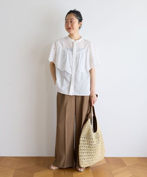 le.coeur blanc(ルクールブラン)の「カットワークレースブラウス(シャツ/ブラウス・レディース・ホワイト/ブラック・38)」の12枚目の写真