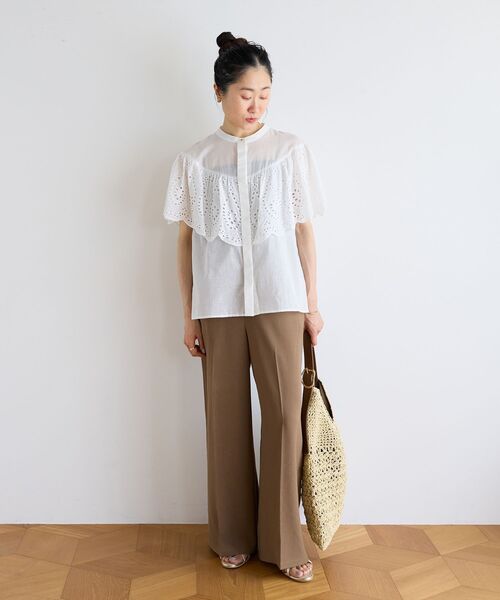 le.coeur blanc(ルクールブラン)の「カットワークレースブラウス(シャツ/ブラウス・レディース・ホワイト/ブラック・38)」の13枚目の写真