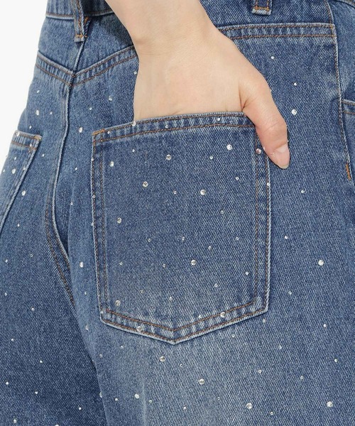 AND COUTURE（アンドクチュール）の「ラインストーンフレアデニムパンツ（デニムパンツ・レディース・ブラック/ブルー・SMALL/MEDIUM）」の20枚目の写真