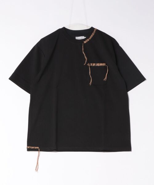 NO WAY（ノーウェイ）の「/ATELANE/ストレッチポンチ フラワープリント、ハンドステッチ、S/S Tee（Tシャツ/カットソー・メンズ・ブルー/ブラック系/ホワイト系・LARGE）」の3枚目の写真