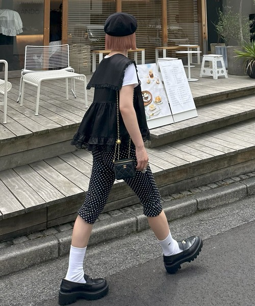 Alley Tokyo(アリートーキョー)の「パイピング&レースカプリパンツ(その他パンツ・レディース・ホワイト系/ブラック系/ブラック・FREE)」の11枚目の写真