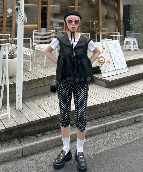 Alley Tokyo(アリートーキョー)の「パイピング&レースカプリパンツ(その他パンツ・レディース・ホワイト系/ブラック系/ブラック・FREE)」の14枚目の写真