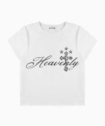 SP ヘブンリークロス クロップ半袖Tシャツ ホワイト