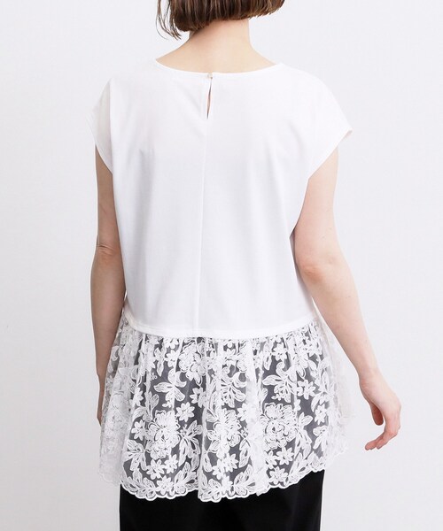 grove(グローブ)の「【体型カバー】刺繍チュールレースドッキングカットソー(Tシャツ/カットソー・レディース・ブラック/オフホワイト/ブラウン系その他・01/05/04/03/02)」の18枚目の写真