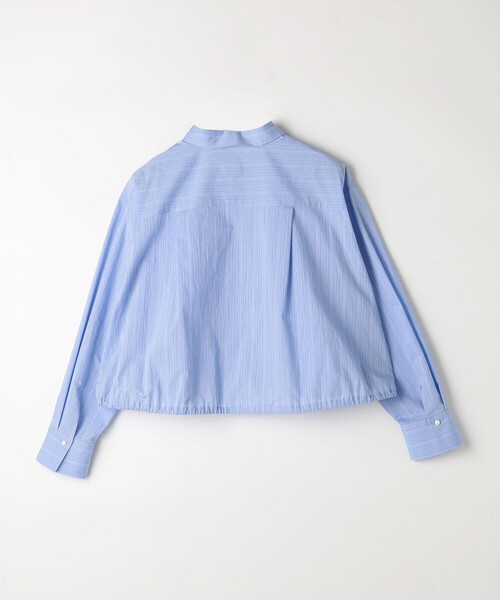 COMME CA(コムサ)の「〔 TALLサイズ 〕 コットンナイロンストライプ クロップドシャツ(シャツ/ブラウス・レディース・ホワイト系その他/サックスブルー・15号)」の8枚目の写真