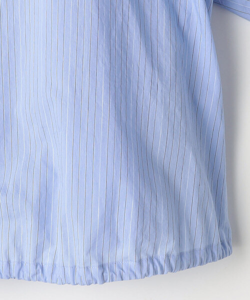COMME CA(コムサ)の「〔 TALLサイズ 〕 コットンナイロンストライプ クロップドシャツ(シャツ/ブラウス・レディース・ホワイト系その他/サックスブルー・15号)」の11枚目の写真