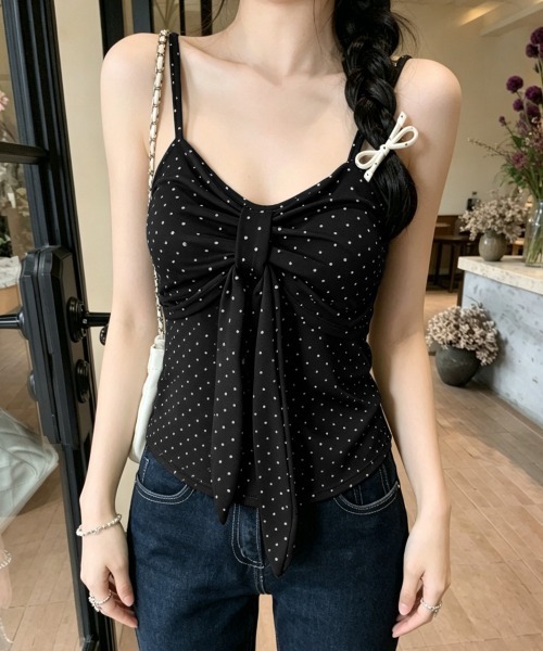 Miniministore(ミニミニストア)の「ドット柄キャミソール カップ付き 夏服(キャミソール・レディース・グレー/ブラック/ホワイト・FREE)」の17枚目の写真
