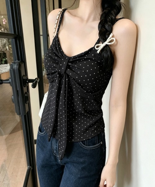 Miniministore(ミニミニストア)の「ドット柄キャミソール カップ付き 夏服(キャミソール・レディース・グレー/ブラック/ホワイト・FREE)」の20枚目の写真