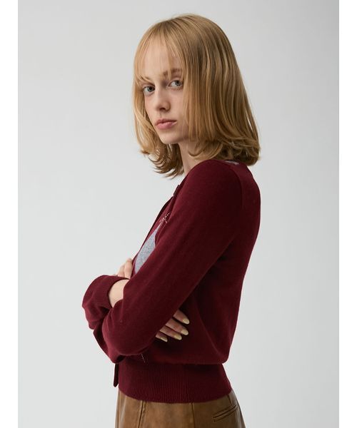 LILY BROWN(リリーブラウン)の「アーガイルニットカーディガン(カーディガン/ボレロ・レディース・ピンク/グレー/ボルドー・F)」の14枚目の写真