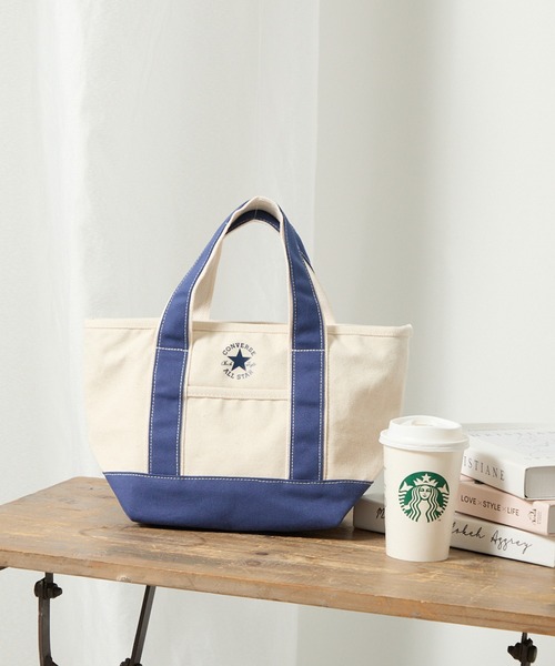 CONVERSE(コンバース)の「【CONVERSE】CV CANVAS S TOTE BAG(トートバッグ・レディース・ネイビー/ブラック系1/ブラック・FREE)」の3枚目の写真