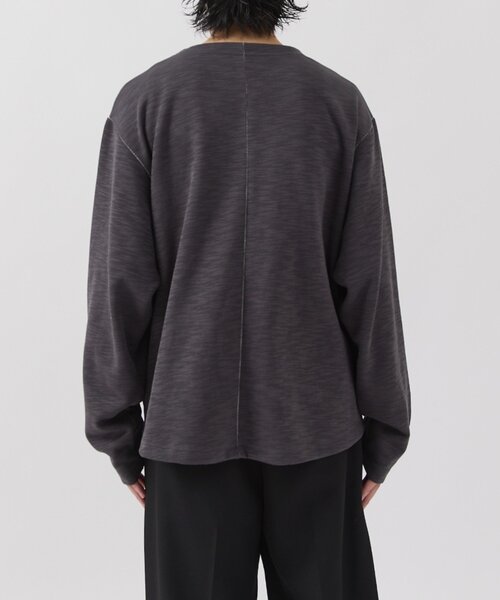 Lui's(ルイス)の「スラブヘンリーネックロンT(Tシャツ/カットソー・メンズ・ブラック/グレー/ホワイト・FREE)」の5枚目の写真